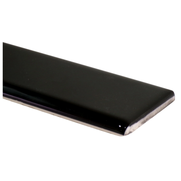 sierstrip 5x15 cm zwart glans afgeronde zijde, afname per stuk