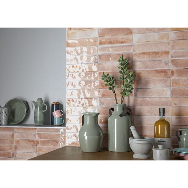 Cifre Jazba Rose Brillo 6x24,6, afname per doos van 0,5 m²