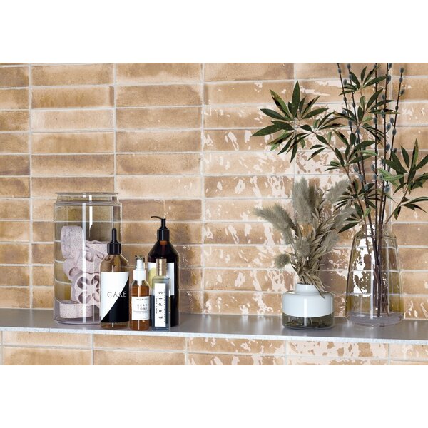 Cifre Jazba Beige Brillo 6x24,6, afname per doos van 0,5 m²