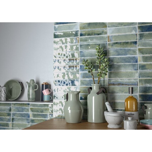 Cifre Jazba Sage Brillo 6x24,6, afname per doos van 0,5 m²