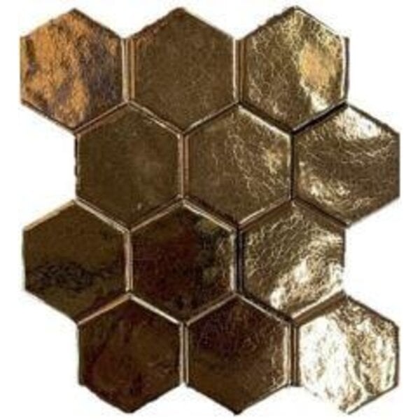 Grandeur Hexagonale gold mat 15x17, afname per doos van 0,5 m²