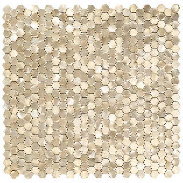 Aquacolor Metal Chicago hexagon mozaiek goud 29.5x30.5, afname per stuk