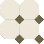 Vitcera Octagon 15x15 cm + Dots 5x5 op net, 11 matjes = 1 m²