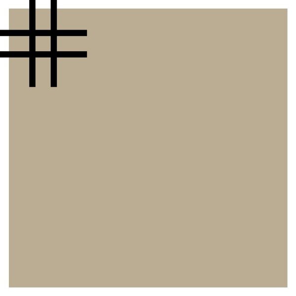Winckelmans Squares 5x5 cm, vlak op net, lin (LIN), 5 mm dik, afname per doos van 1,01 m²