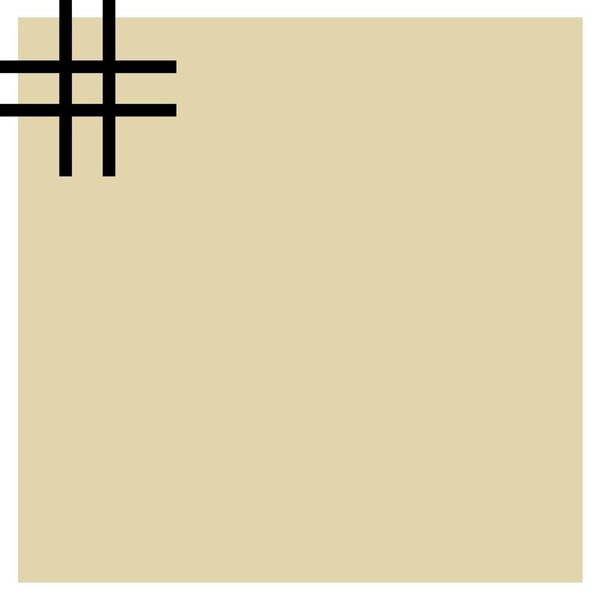 Winckelmans Squares 5x5 cm, vlak op net, vanille (VAN), 5 mm dik, afname per doos van 1,01 m²
