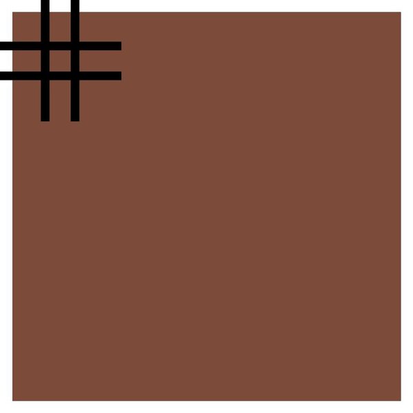 Winckelmans Squares 5x5 cm, vlak op net, rouge (ROU), 5 mm dik, afname per doos van 1,01 m²