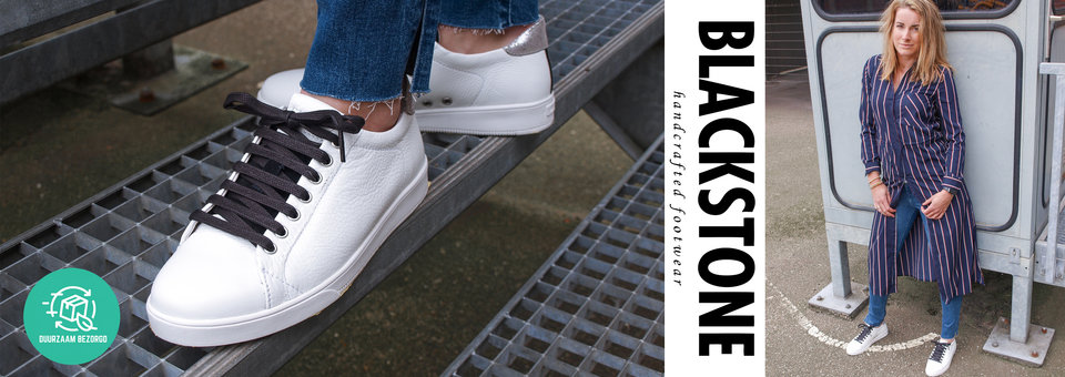 Blackstone Heren Sneakers Blauw nub sneaker | Van den Assem