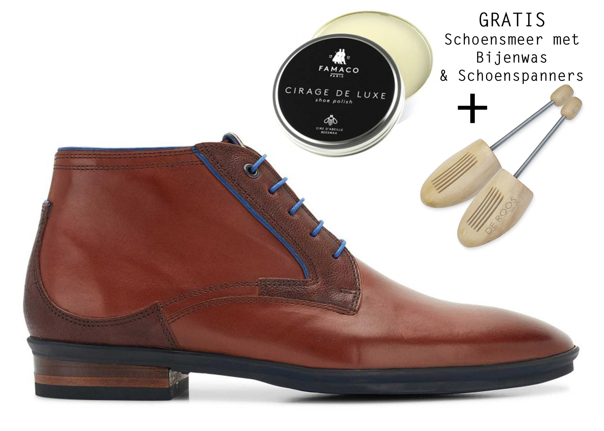 Floris van Bommel SFM-50037-23-01 Veterschoen Cognac - De Roos Schoenen  Breda