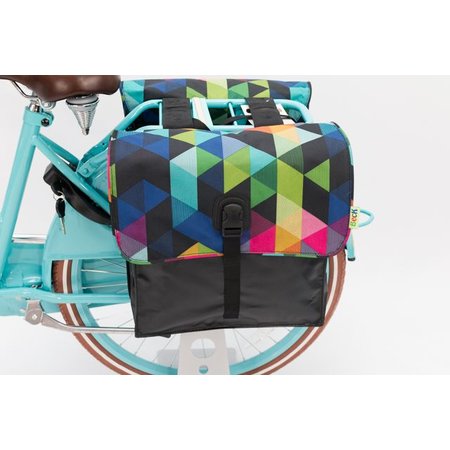Beck Dubbele fietstas Small 30L Colored Triangles