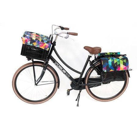 Beck Dubbele fietstas Small 30L Colored Triangles