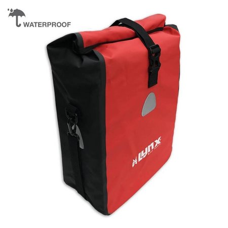 Lynx Enkele fietstas Single Pannier bag 16L Rood-zwart