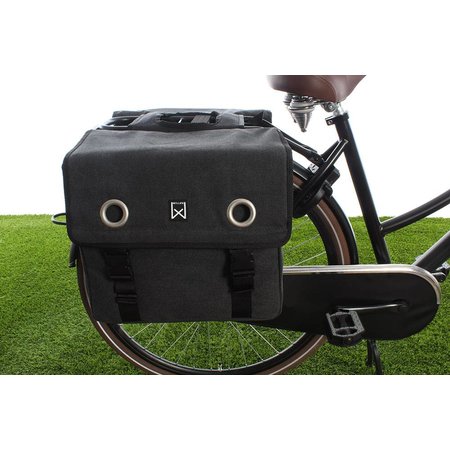 Willex Dubbele fietstas Canvas Tas Zwart - 40 liter