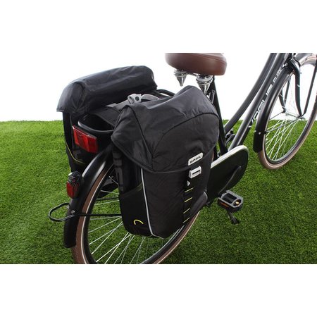 Basil Dubbele fietstas Miles Double bag 32L Black lime