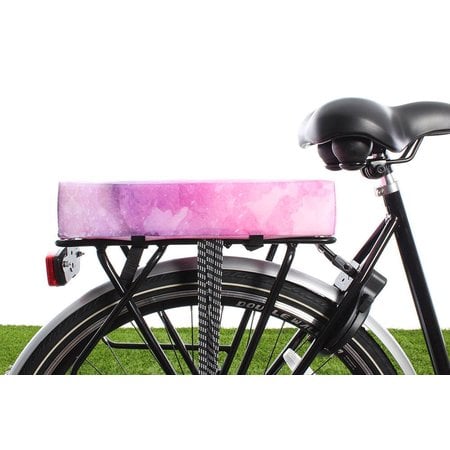 Hooodie Big Cushie Watercolors - zacht en vrolijk fietskussen voor op bagagedrager