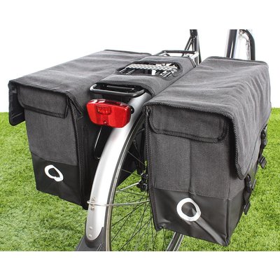 Willex Dubbele fietstas Canvas Tas Plus 48L Zwart