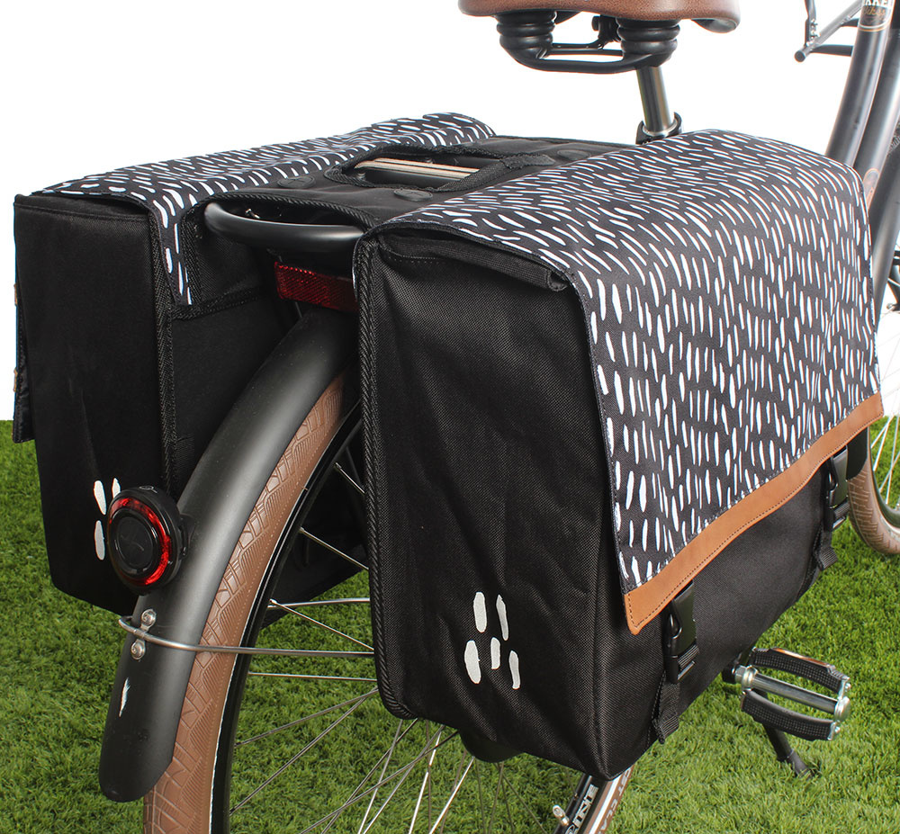 Dubbele fietstas Nara 33L Zwart