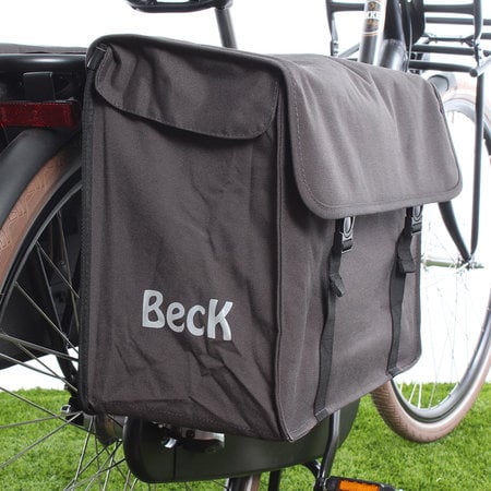 Beck Dubbele fietstas Canvas Medium 48L Grijs