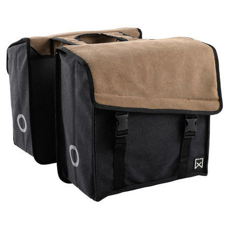 Willex Dubbele fietstas Canvas Tas 101 38L Bruin/Zwart