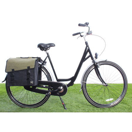 Willex Dubbele fietstas Canvas Tas 101 38L Groen/Zwart