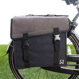 Willex Dubbele fietstas Canvas Tas 101 30L Grijs/Zwart