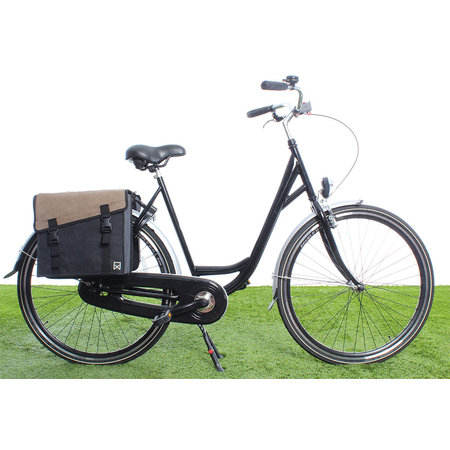 Willex Dubbele fietstas Canvas Tas 101 30L Bruin/Zwart
