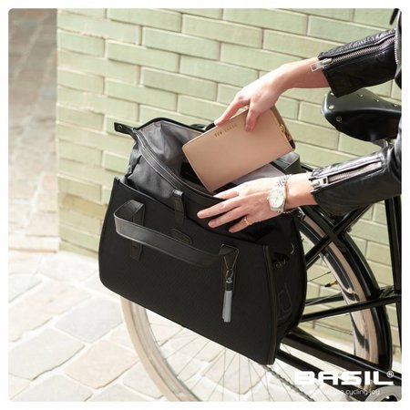 Basil Enkele fietstas Noir Business Bag 17L Zwart