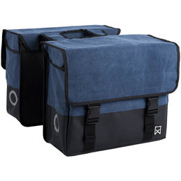 Willex Dubbele fietstas Canvas Tas Plus 40L Blauw/Matzwart