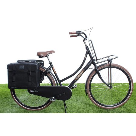 FastRider Dubbele fietstas Canvas 36 47L Zwart