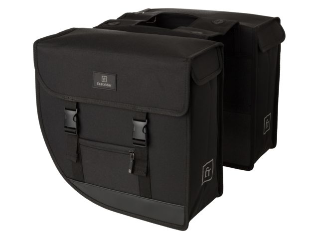 Dubbele fietstas Hybride 26L Zwart