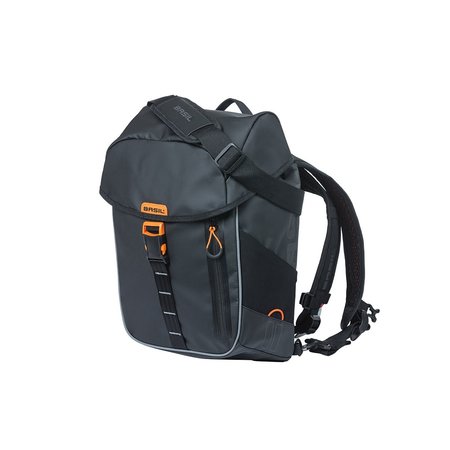 Basil Fietsrugzak Miles Tarpaulin Daypack 17L Zwart/oranje