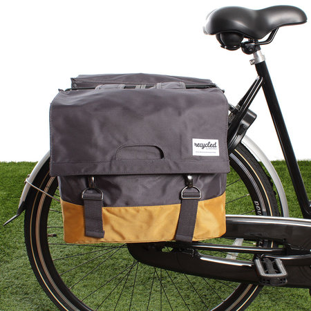 Urban Proof Dubbele fietstas 40L Recycled - Grijs/Geel