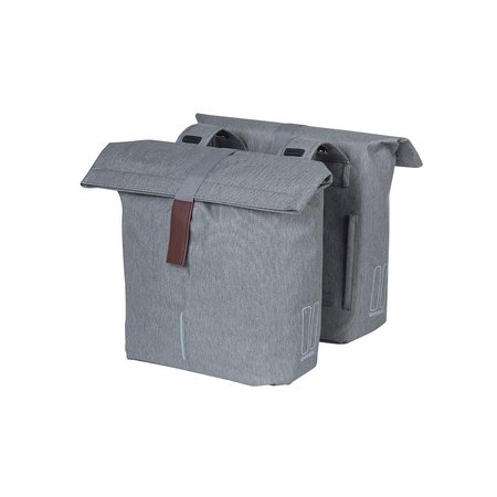 Basil Dubbele fietstas City Grey Melee 32L