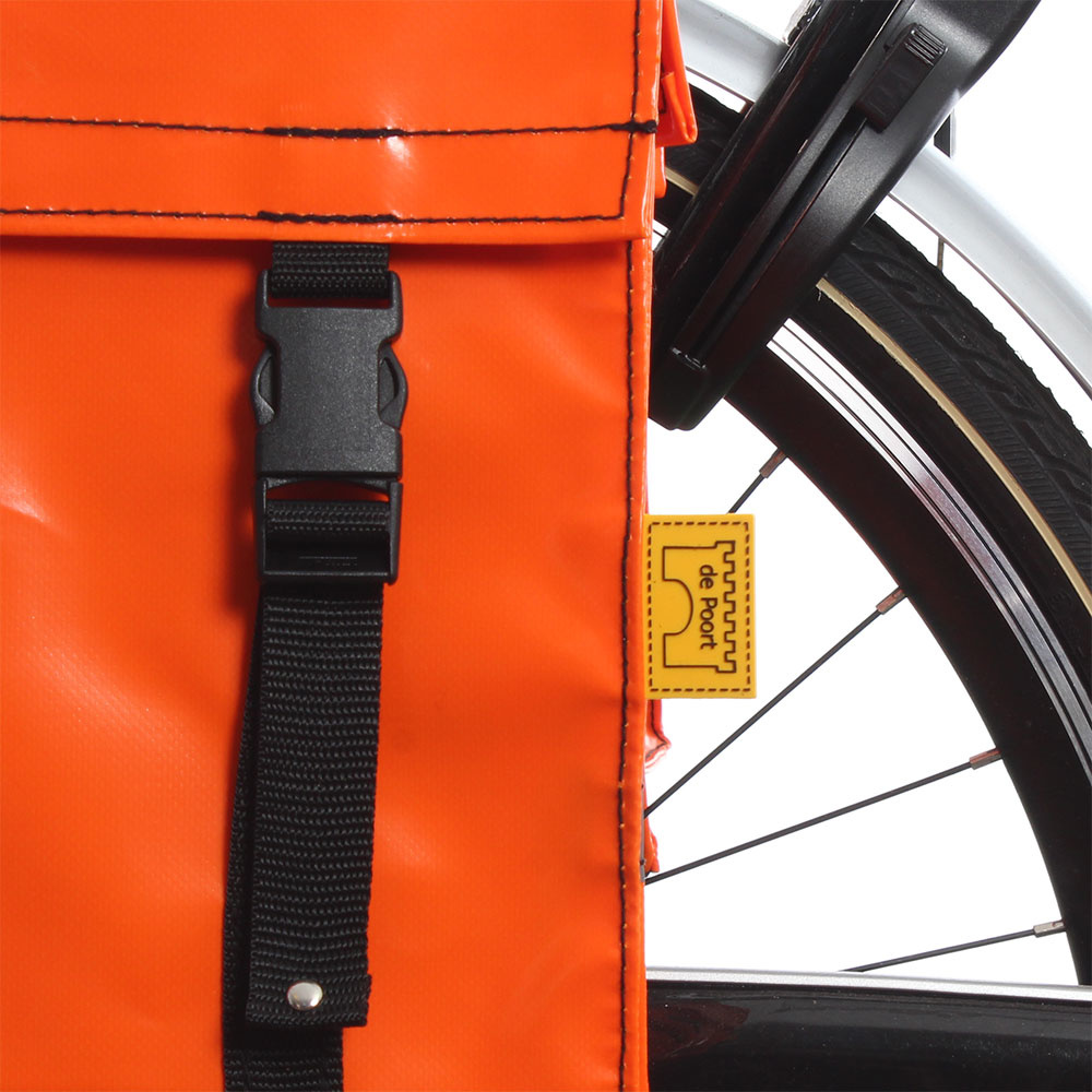 draadloos Inschrijven helper De Poort Dubbele fietstas Oranje 46L | Waterdicht - Fietstas.com