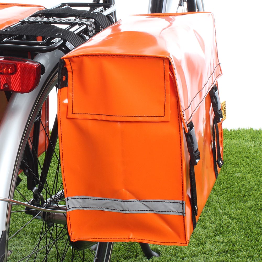 draadloos Inschrijven helper De Poort Dubbele fietstas Oranje 46L | Waterdicht - Fietstas.com