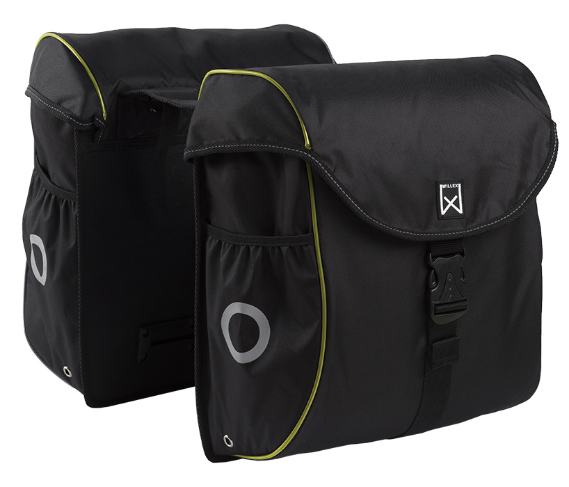 Dubbele fietstas Bagagetas 300 38L Zwart/geel