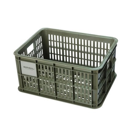 Basil Fietskrat Crate S 17,5L Moss Green voor MIK/Racktime