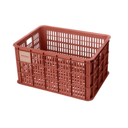 Basil Fietskrat Crate L 40L Terra Red voor MIK/Racktime