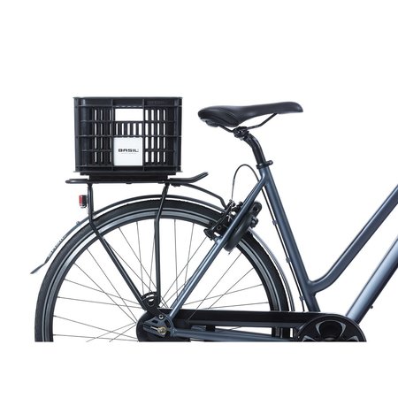 Basil Fietskrat Crate S 17,5L Black voor MIK/Racktime