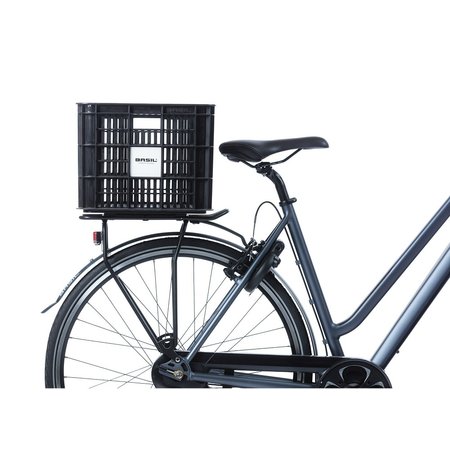 Basil Fietskrat Crate L 40L Black voor MIK/Racktime