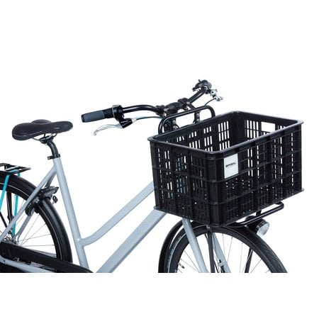 Basil Fietskrat Crate L 40L Black voor MIK/Racktime