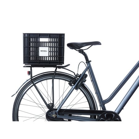 Basil Fietskrat Crate M 29,5L Black voor MIK/RT