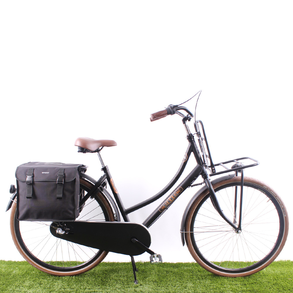 Image of Dubbele fietstas Bisonyl Shopper 38L Matzwart