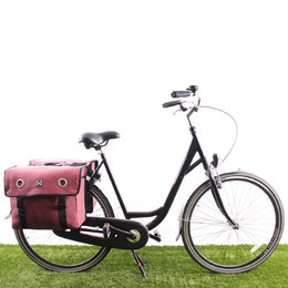 Willex Dubbele fietstas Canvas Tas 46L Paarsrood