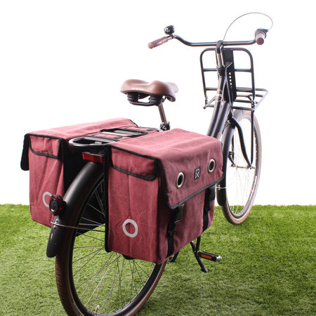 Willex Dubbele fietstas Canvas Tas 52L Paarsrood