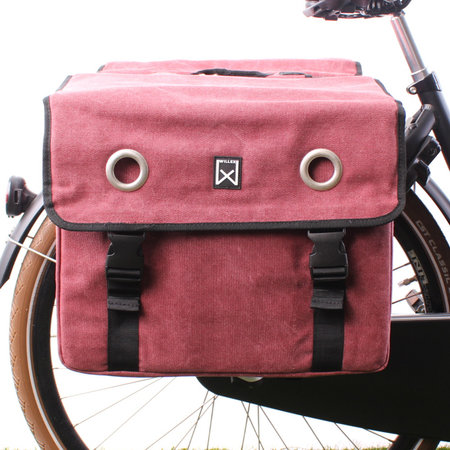 Willex Dubbele fietstas Canvas Tas 52L Paarsrood