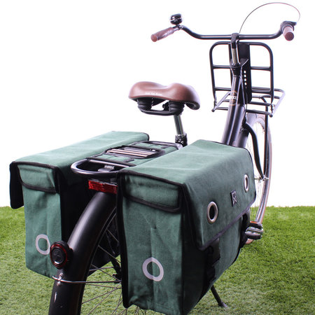 Willex Dubbele fietstas Canvas Tas 46L Groen