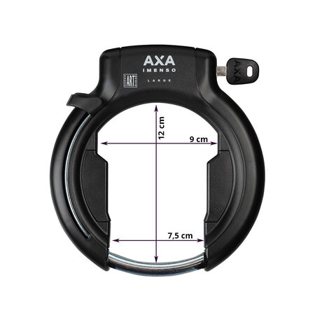 AXA Ringslot Imenso Large 75mm Zwart ART-2 keurmerk -  met plug-in optie