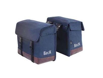 Dubbele fietstas Natural 38L Blauw