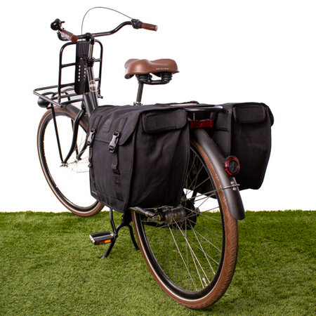 New Looxs Dubbele Fietstas Canvas Hybride Zwart - 46,5 liter