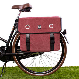 Willex Dubbele fietstas Canvas Tas 67L Paarsrood